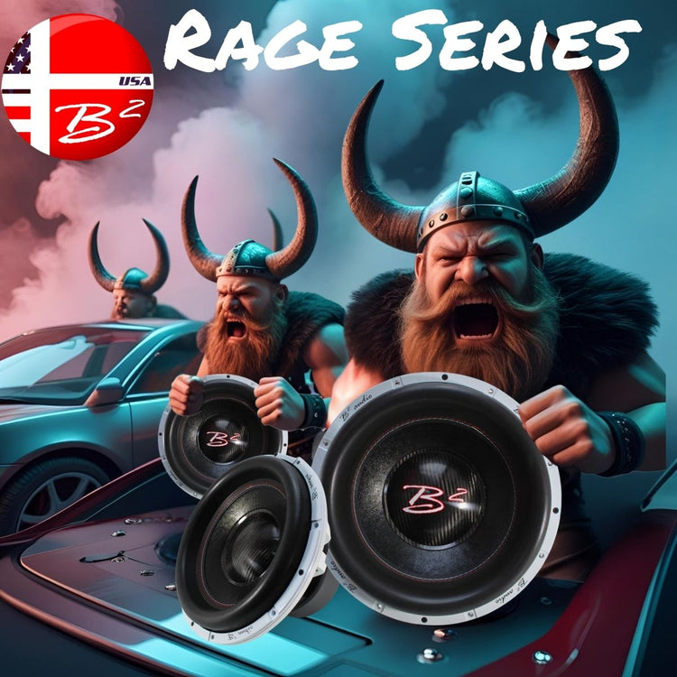 B2 Audio RAGE series being held by Vikings in car going into battle