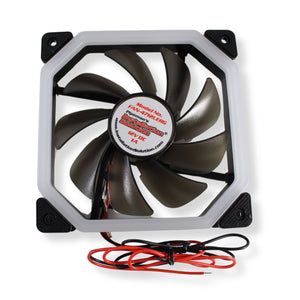 12 Volt Ultra Quiet Cooling Fan with RGB LED Lights for Electronics and Amplifiers