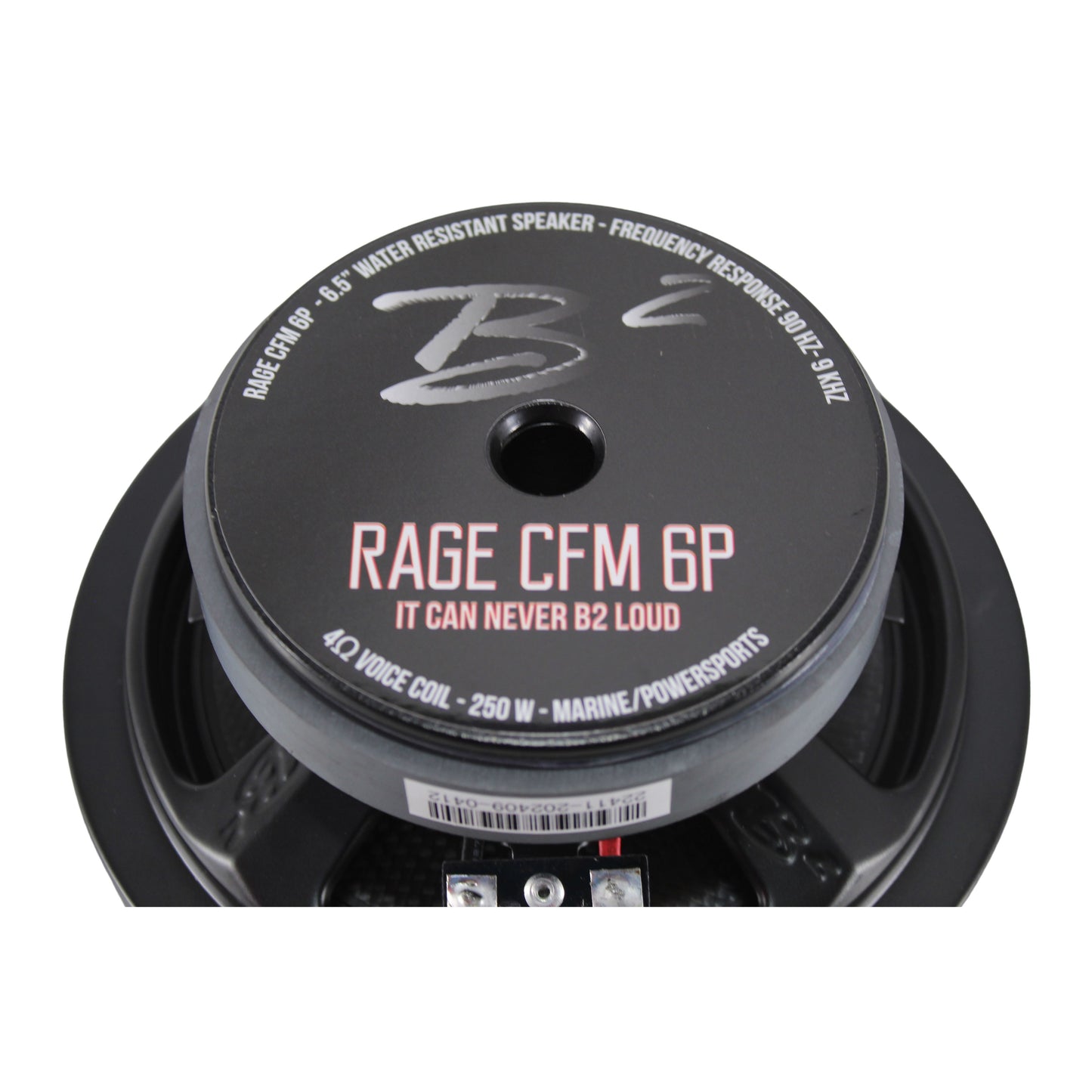 B2 Audio 6.5" Carbon Fiber Marine, Motorcycle, Powersports, 3.3-Ohm Shallow Mount Speakers, Sold in pairs RAGE6CFM