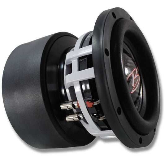 B2 Audio RAMPAGE Competition Series 6.5" 1000 Watt RMS Carbon Fiber  Dual 1-Ohm 2" Voice Coil Subwoofer