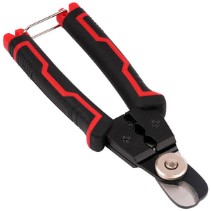 7" Heavy-Duty Carbon Steel Cable Cutter and Wire Stripper with Non-Slip Ergonomic Grip