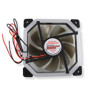 12 Volt Ultra Quiet Cooling Fan with RGB LED Lights for Electronics and Amplifiers
