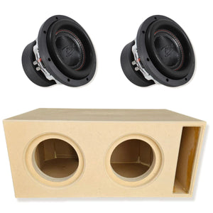Two RAGE 8" DVC 500W RMS Subwoofer w/Tru Spec Vented Dual 8" Enclosure