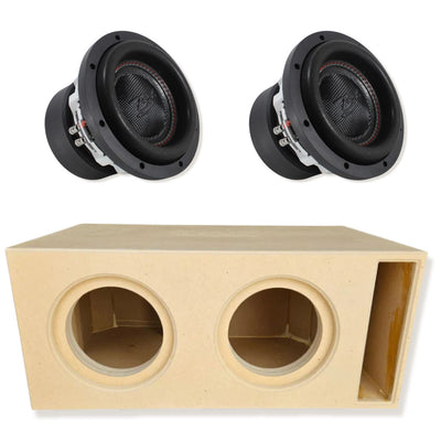 Two RAGE 8" DVC 500W RMS Subwoofer w/Tru Spec Vented Dual 8" Enclosure