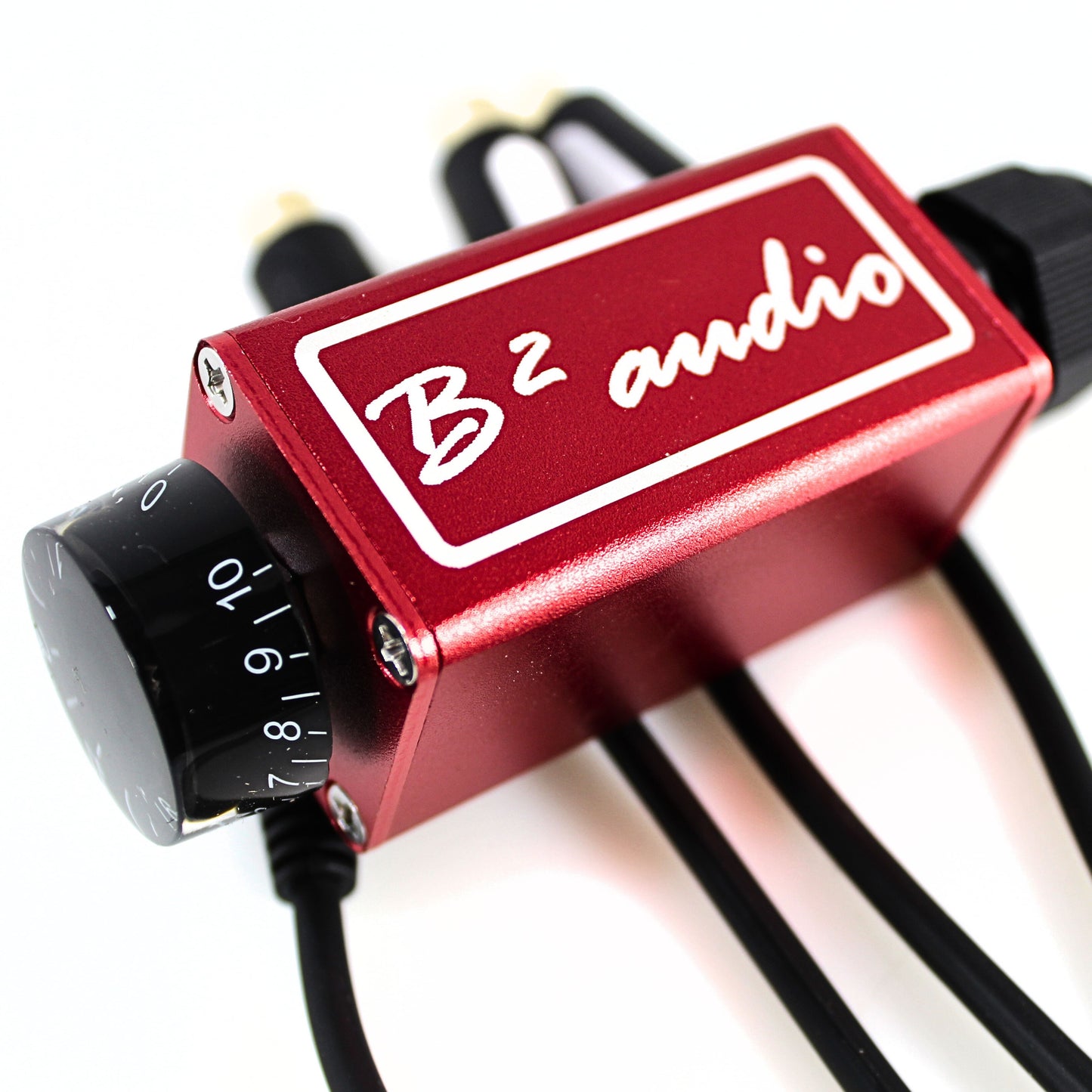 Official B2 Audio Aluminum Cased 30" RCA Bass Knob Red with B2 Audio Logo