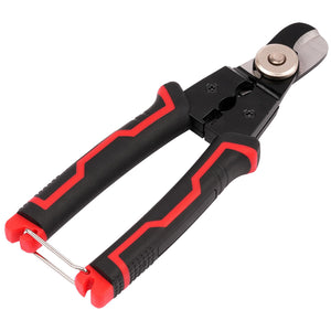 7" Heavy-Duty Carbon Steel Cable Cutter and Wire Stripper with Non-Slip Ergonomic Grip