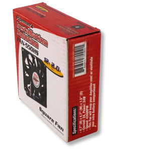 12 Volt 2.0A 4.7" Square High-Speed Cooling Fan 50CFM Waterproof Quiet Operation