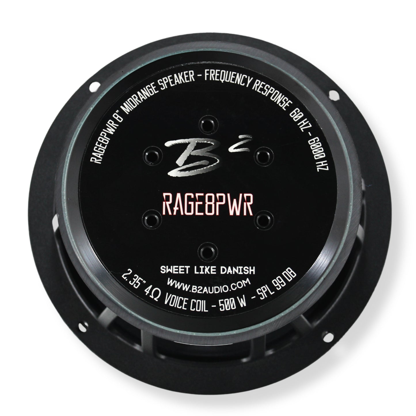 B2 Audio RAGE Series 8" 4-Ohm 250 Watt RMS Mid-Range Speakers UV/Water Resistant Cone, Sold in Pairs RAGE8PWR
