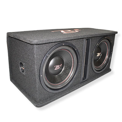 B2 Audio Dual 12" 1000W RMS Dual 2 Ohm Vented Loaded Subwoofer Enclosure DVPE212