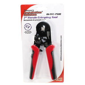 7" Red Ferrule Crimping Tool IS-TFC-7510 Adjustable Ratchet Wire Terminal Crimper