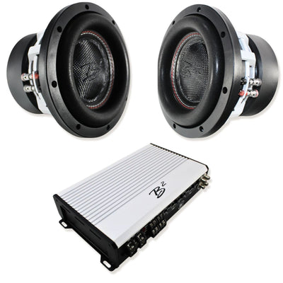 B2 Audio RAGE 1200.4 V2 4-Channel Amplifier + 2 RAGE8 D4 Subwoofers COMBO-20