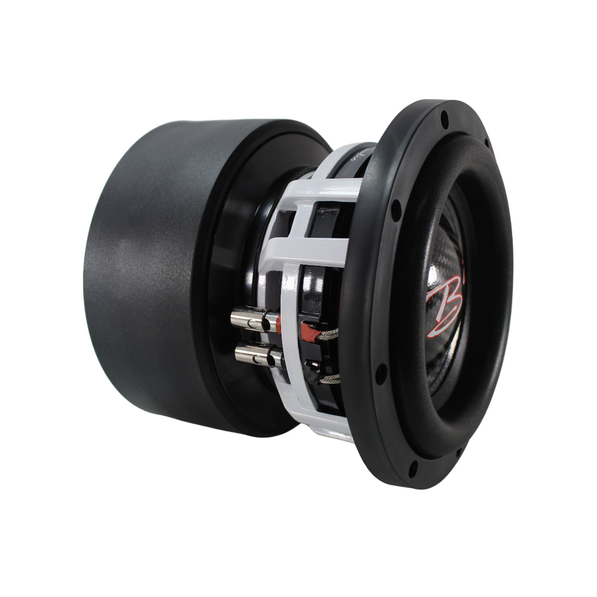 B2 Audio RAMPAGE Competition Series 6.5" 1000 Watt RMS Carbon Fiber Dual 1-Ohm 2" Voice Coil Subwoofer