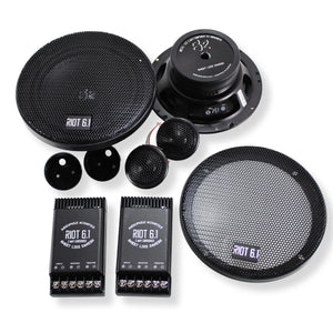 B2 Audio RIOT Series  6.5" 100 Watt RMS 4-Ohm Component Set With 1" Wide Band Tweeter & Crossover RIOT61