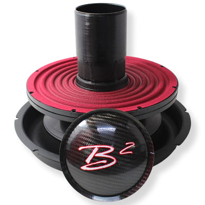 Front View of B2 Audio RAGEXL 12" D2 V2 Re-Cone Kit | Carbon Fiber Cone & 3" DVC 2-Ohm