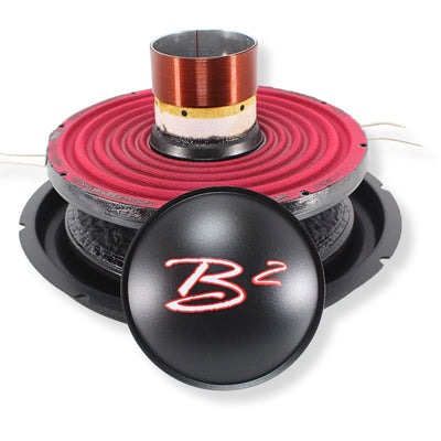 front view of B2 Audio RIOT 12" D4 V3 Re-Cone Kit | Carbon Fiber Cone & 3" DVC 4-Ohm