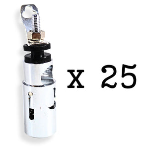 Big Jeff Audio 4 Ga Tall Speaker Push Terminal Brass/Nickel Plated Black 25 Pack