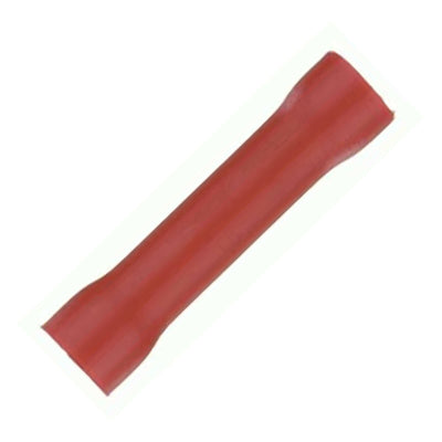 8 Gauge Red Vinyl Butt Connectors – 25 Pack (RVBC825 Equivalent)