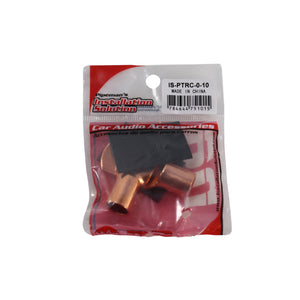 Pair of 0 Gauge Copper Ring Terminal Lugs 5/16 Inch Crimp Style Connectors