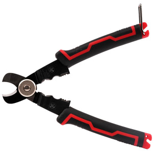 7" Heavy-Duty Carbon Steel Cable Cutter and Wire Stripper with Non-Slip Ergonomic Grip
