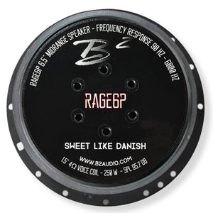 B2 Audio RAGE Series 6.5" 4-Ohm 120W RMS Mid-Range Speakers UV-Coated Cone, Sold in Pairs RAGE6P