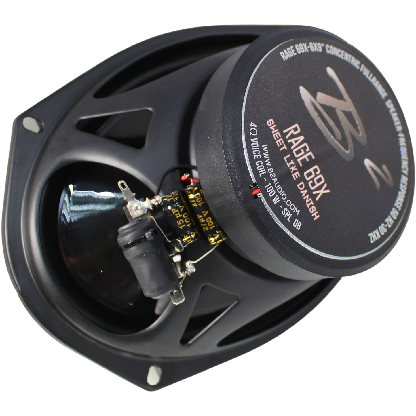 B2 Audio RAGE Series Pair of 6x9" 4-Ohm 100 Watt RMS Coaxial Mid To High End Speakers RAGE69X
