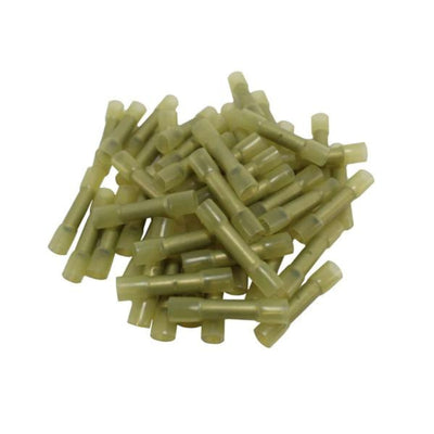 50 Pack Yellow Heat Shrink Butt Connectors 10 to 12 AWG Wire Terminals HSYBC