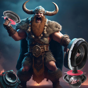 viking holding B2 Audio Rage Series recones and subwoofer 