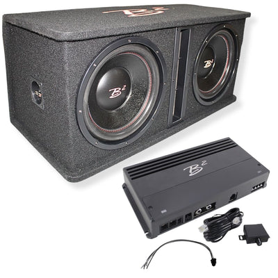 B2 Audio DVPE212 1000W Loaded Dual 12" Subwoofer Enclosure w/ Mono Amplifier