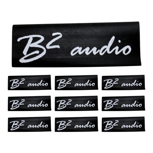 B2 Audio Heat Shrink 10 Pack of 4 Gauge Black with B2 Audio Logo