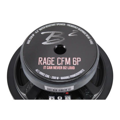 B2 Audio 6.5"  Carbon Fiber Marine, Motorcycle, Powersports, 3.3-Ohm Shallow Mount Speakers, Sold in pairs RAGE6CFM