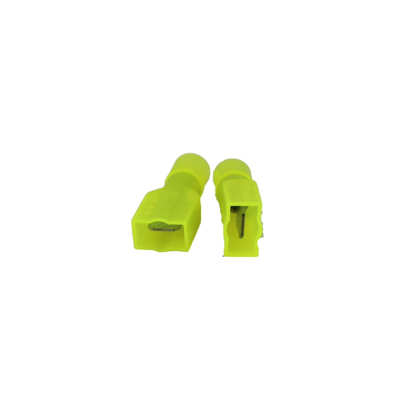 100 Pack 10 to 12 AWG Yellow Nylon Male Quick Disconnects Insulated Terminals