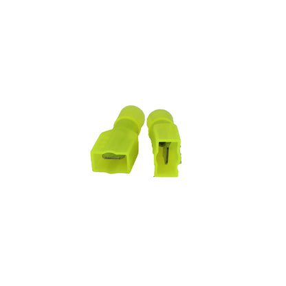 100 Pack 10 to 12 AWG Yellow Nylon Male Quick Disconnects Insulated Terminals