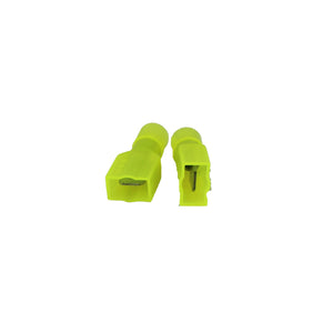 100 Pack 10 to 12 AWG Yellow Nylon Male Quick Disconnects Insulated Terminals