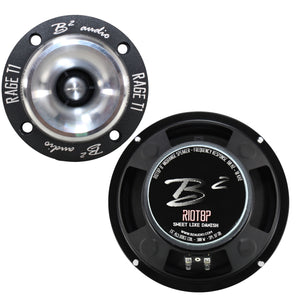 B2 Audio RAGE 1200.4 Amplifier + RIOT8P 8" Midrange + RAGE T1 NEO Tweeter Combo