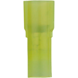 100 Pack 12 to 10 AWG Yellow Nylon Female Quick Disconnects .250 Terminals