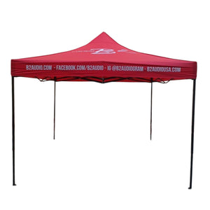 B2 Audio 10'x10' Hammered Metal Finish Frame Car Show & Event Red Canopy Tent