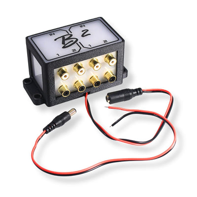 B2 Audio Cockbox 2-to-4 Pair RCA Splitter Distribution Block w/ RGB LED Lights