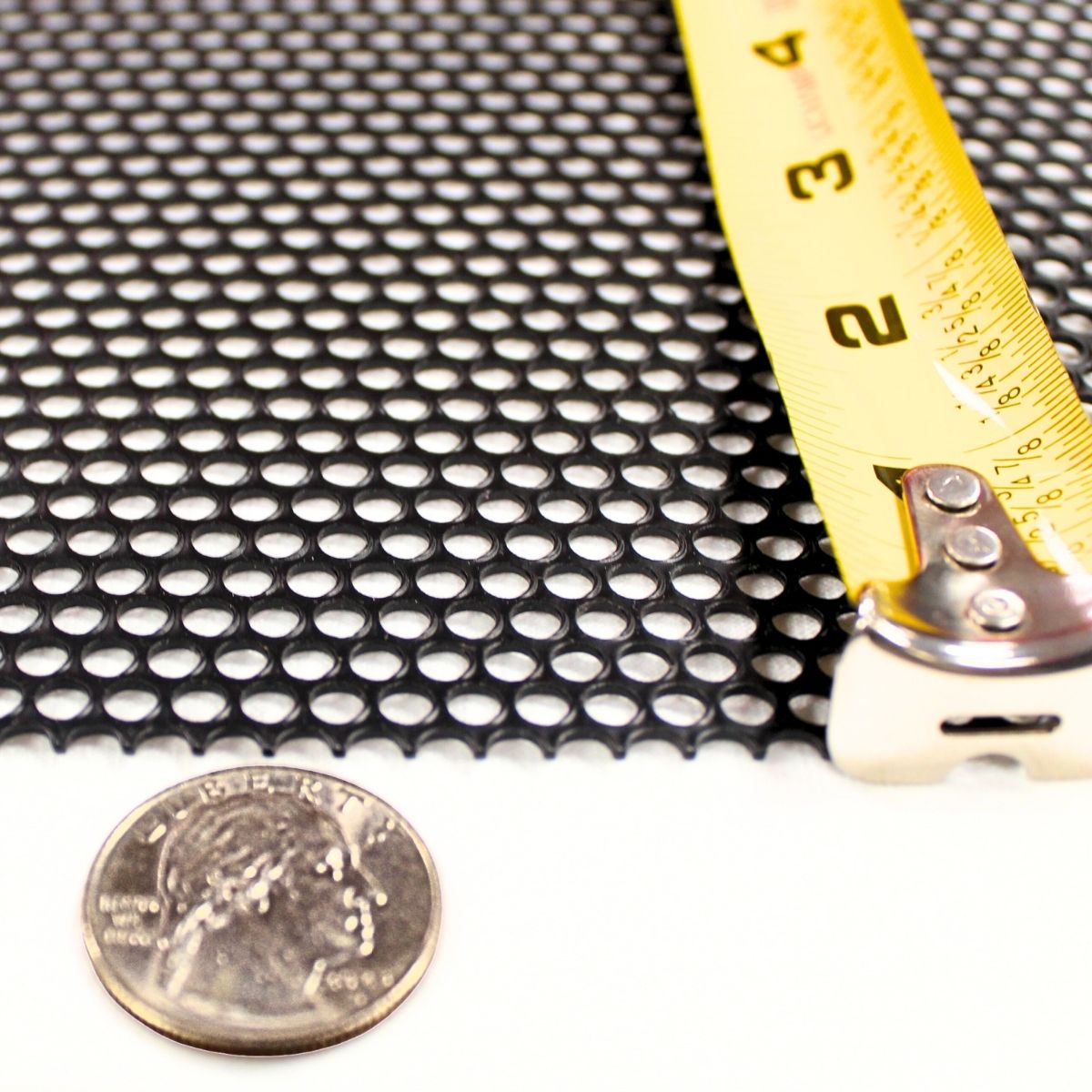 3' x 5' Black Metal Finish Mesh Grill Sheet Staggered Row with 5/32" Holes