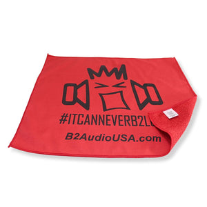 B2 Audio Microfiber Demo Towel Car Audio Window Flex Cloth Red Black