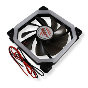 12 Volt Ultra Quiet Cooling Fan with RGB LED Lights for Electronics and Amplifiers