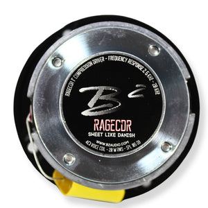 B2 Audio RAGE Series Pair of 1" 4-Ohm 20 Watt RMS Shallow Mount Compression Drivers, OD 3.15" w/ Horn RAGE CDR