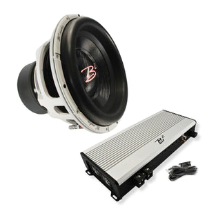 B2 Audio Rage 4800 Watt 1-Ohm Monoblock Amplifier w RAGEXL V2 15" Subwoofer