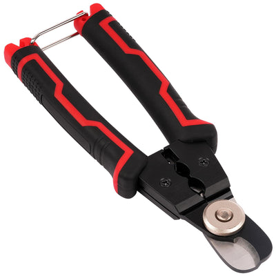 7" Heavy-Duty Carbon Steel Cable Cutter and Wire Stripper with Non-Slip Ergonomic Grip