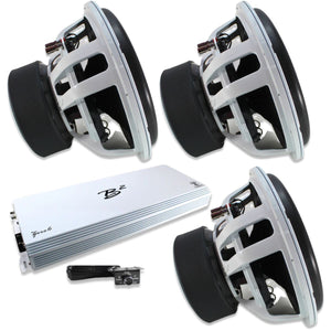 B2 Audio ZERO6 6K Amp + 3x RAGE V3 15" 2kW 1-0hm DVC RMS Subwoofers B2-Z6-COMBO4