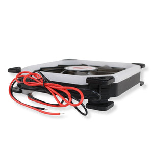 12 Volt Ultra Quiet Cooling Fan with RGB LED Lights for Electronics and Amplifiers