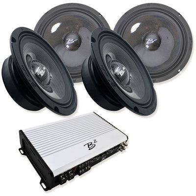 B2 Audio RAGE 1200.4 V2 4-Channel Amplifier w/RAGE8-CFM 8" Speaker Sets COMBO-16