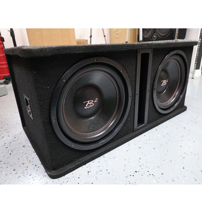 B2 Audio Dual 12" 1000W RMS Dual 2 Ohm Loaded Subwoofer Enclosure OPEN BOX