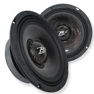 B2 Audio 6.5"  Carbon Fiber Marine, Motorcycle, Powersports, 3.3-Ohm Shallow Mount Speakers, Sold in pairs RAGE6CFM