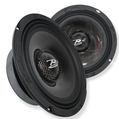 B2 Audio 6.5"  Carbon Fiber Marine, Motorcycle, Powersports, 3.3-Ohm Shallow Mount Speakers, Sold in pairs RAGE6CFM