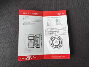 B2 Audio RIOT 2.5 Mini Woofer 2.5" 4 Ohm Loudspeaker 20W RMS Aluminum Basket